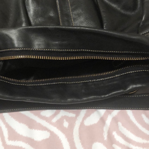 Coach Hampton Pleated Black Leather Hobo Bag - Picture 12 of 15